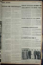 Página do jornal Unitário de janeiro de 1972