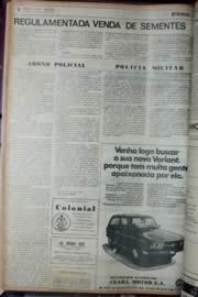 Página do jornal Unitário de janeiro de 1972