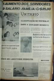 Página do jornal Unitário de janeiro de 1972