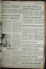 Página do jornal Unitário de janeiro de 1972