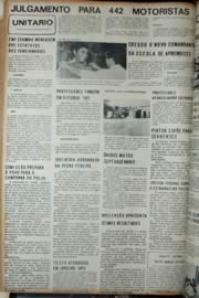 Página do jornal Unitário de fevereiro de 1972