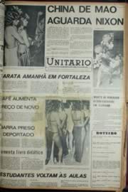 Página do jornal Unitário de fevereiro de 1972
