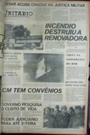 Página do jornal Unitário de março de 1972