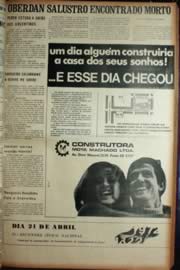 Página do jornal Unitário de abril de 1972