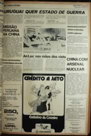 Página do jornal Unitário de abril de 1972