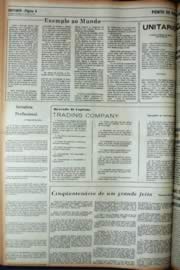 Página do jornal Unitário de abril de 1972