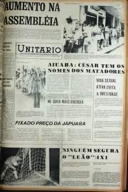 Página do jornal Unitário de maio de 1972