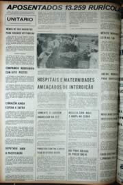 Página do jornal Unitário de junho de 1972