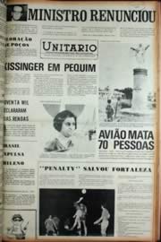 Página do jornal Unitário de junho de 1972