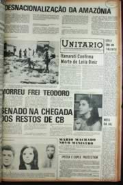 Página do jornal Unitário de junho de 1972