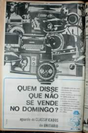 Página do jornal Unitário de julho de 1972