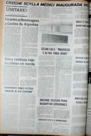 Página do jornal Unitário de julho de 1972