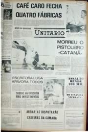 Página do jornal Unitário de julho de 1972