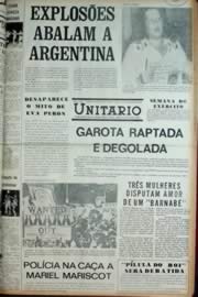 Página do jornal Unitário de julho de 1972