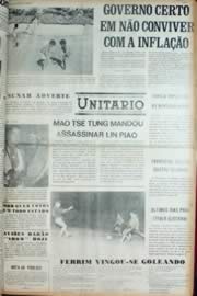 Página do jornal Unitário de julho de 1972