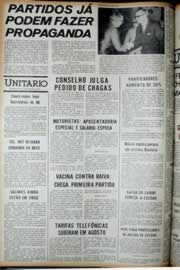 Página do jornal Unitário de agosto de 1972