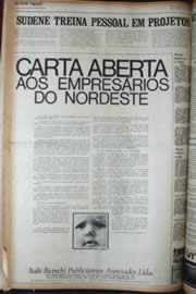 Página do jornal Unitário de setembro de 1972