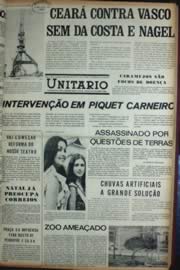 Página do jornal Unitário de outubro de 1972