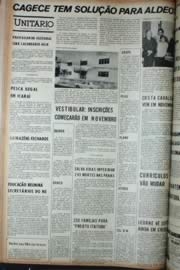 Página do jornal Unitário de outubro de 1972