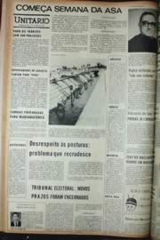 Página do jornal Unitário de outubro de 1972