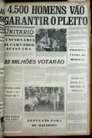 Página do jornal Unitário de novembro de 1972