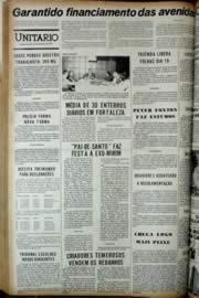 Página do jornal Unitário de dezembro de 1972