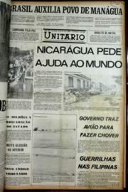 Página do jornal Unitário de dezembro de 1972