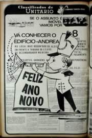 Página do jornal Unitário de dezembro de 1972