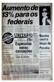 Página do jornal Unitário de julho de 1975