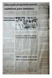Página do jornal Unitário de julho de 1975