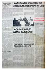 Página do jornal Unitário de agosto de 1975