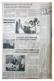 Página do jornal Unitário de agosto de 1975