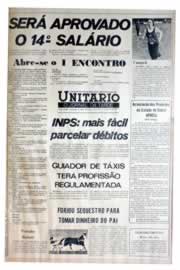 Página do jornal Unitário de agosto de 1975