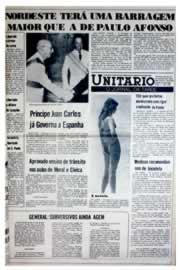 Página do jornal Unitário de novembro de 1975