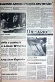 Página do jornal Unitário de novembro de 1975