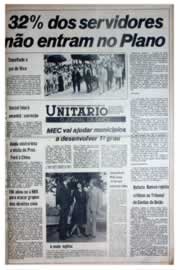 Página do jornal Unitário de dezembro de 1975