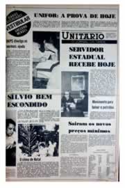 Página do jornal Unitário de dezembro de 1975
